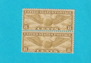 US C17 MNH OG PAIR EFO PRE PRINT PAPER FOLD VERTICAL LINE BELOW S IN POSTAGE