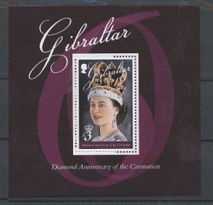 Gibraltar 2012 Coronation 60th Anniversary (1 MS) Fresh MNH