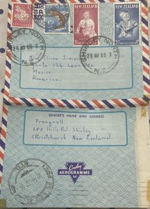 C) 1963. NEW ZEALAND. CHILDREN. FLOWERS. FISH. FRONT AND BACK. ENVELOPE. XF