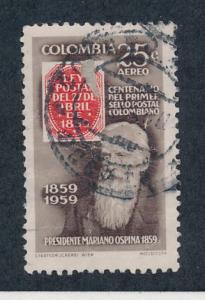 Colombia 1959 Scott C351 used - 25c, Pres. mariano Ospina