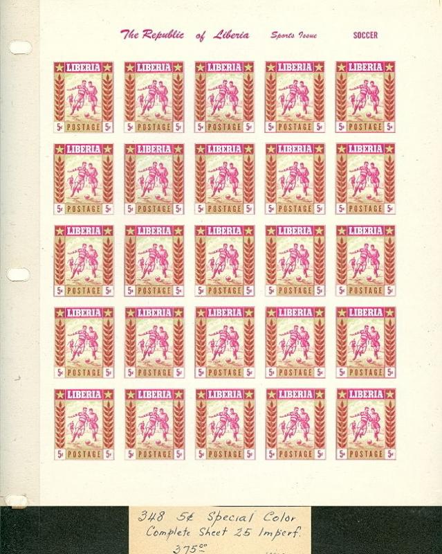 LIBERIA - #347-9, #C88-90var, 1955 Sports Set in Special Colors