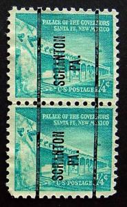 USA, Precancel, Scranton PA, Type 704 on Pair of Scott 1031A