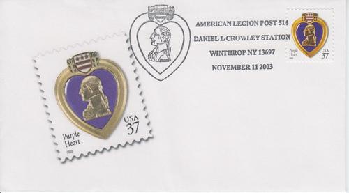 2003 Winthrop NY Daniel Crowley Purple Heart Pictorial