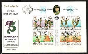 Cook Is., Scott cat. 709. Jamboree o/p on Scout s/sheet. Large First day cover.^