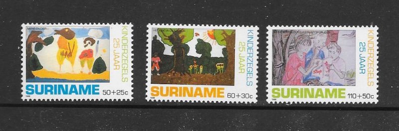 SURINAME #B368-70  CHILDREN'S ART  MNH