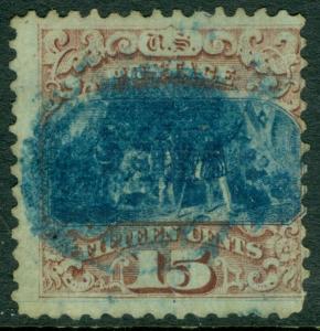 EDW1949SELL : USA 1869 Scott #119 Used. Blue cancel. Very Fresh. Catalog $270.00