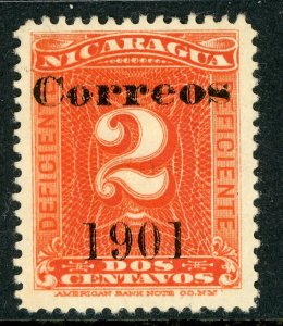Nicaragua 1901 Postage Due 2¢ Overprinted for Postage Scott 138 Mint Z722