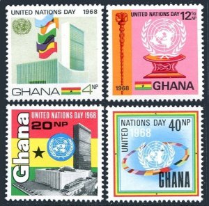 Ghana 344-347,347a,MNH.Michel 355-358,Bl.34. UN Day,1968.Headquarters.