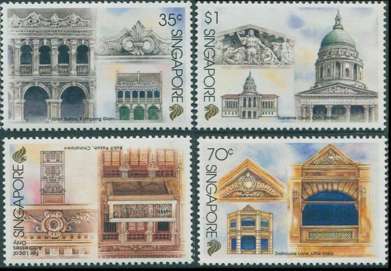 Singapore 1996 SG822-825 Architectural Conservation set MNH