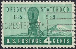 1124 4 cent Oregon Statehood VF used