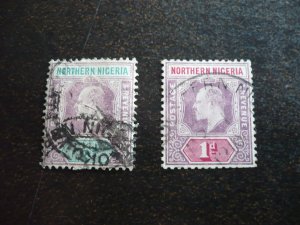 Stamps - Northern Nigeria - Scott# 10-11 - Used Part Set of 2 Stamps