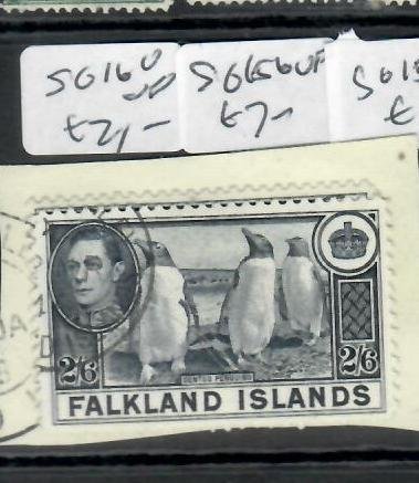 FALKLAND ISLANDS  KGVI 2/6 PENGUIN ,  BIRD   SG 160   VFU    PPO703H