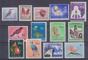 South Africa Sc 254-266 MLH. 1961 Definitives cplt F-VF