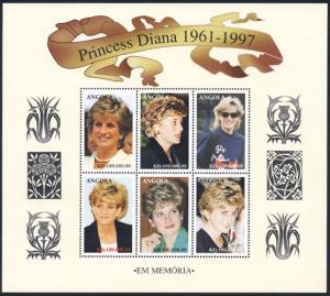 Angola 1998 Sc 1008-9 Diana Princess of Wales SS/6 Stamp**