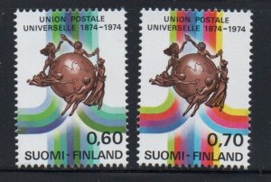 Finland Sc 550-551 1974 UPU Anniversary stamp set mint NH