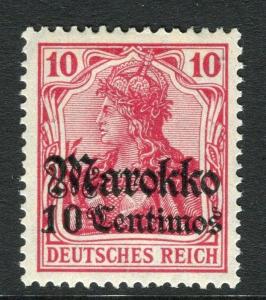 GERMAN COLONIES; MOROCCO 1911 early surcharged Mint hinged 10c. value