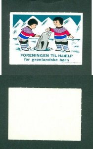 Greenland. Poster Stamp 1960 MNG Aid To Children Seal.Children National Costume.