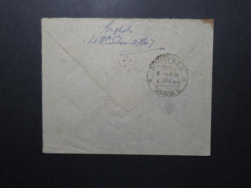 India 1945 Forces Cover / FPO 65 (LOHARDAGA) / Censored - Z12393