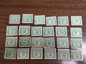 SERIES OF 1941 WINE STAMPS #RE108//RE203 NGAI MINT NEVER HINGED 