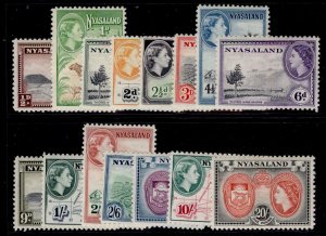 NYASALAND PROTECTORATE QEII SG173-187, 1953-54 complete set, M MINT. Cat £75.