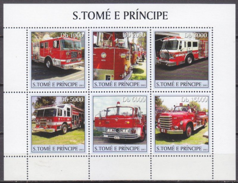 2003 Sao Tome and Principe 2277-81KL Cars / Oversized Fire Department 11,00 €