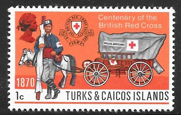 Turks and Caicos 209: 1c Ambulance, 1870, MH, F-VF