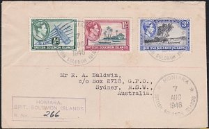 SOLOMON IS 1946 Registerd cover Honiara to Australia ......................D3131