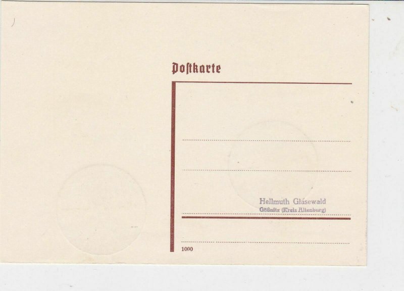 Germany 1936 Double Nordhausen1 Corn Wine Slogan Cancel Stamps Card Ref 24967