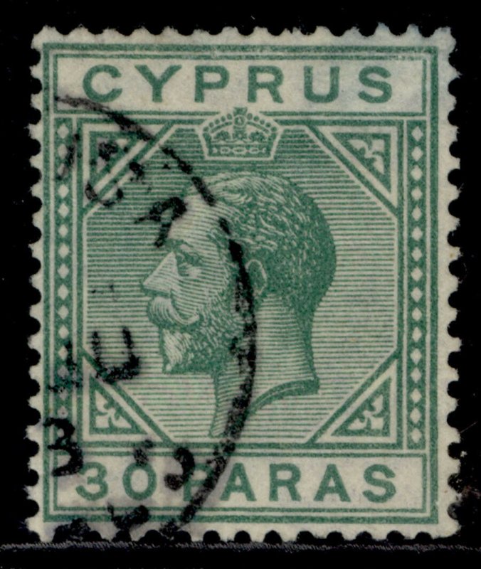 CYPRUS GV SG88, 30pa green, FINE USED.