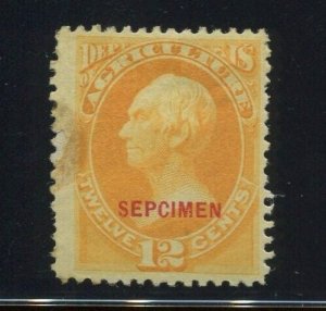 O6Sa Agriculture Dept SEPCIMEN ERROR Specimen Stamp with PF Cert HZ53