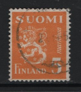 Finland    #176F  used  1946   Lion  5m yellow
