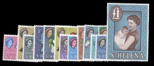 St. Helena #159-172 Cat$73.10, 1961 QEII, complete set, never hinged