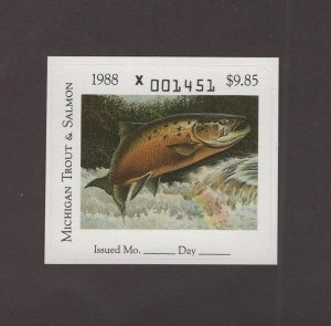 MITS21 -  Michigan  State Trout & Salmon Stamp. MNH. OG.  Single.