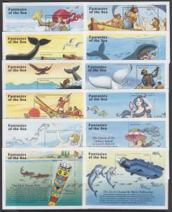 Sierra Leone Sc 1934-1973 MNH. 1996 Fantasies of the Sea, 40 Souvenir Sheet set