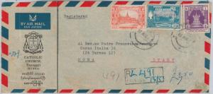 49286  BURMA  -  POSTAL HISTORY - REGISTERED AIRMAIL COVER to ITALY 1963