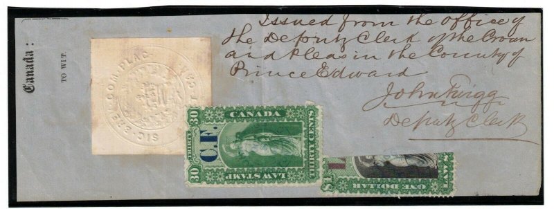 Van Dam #OL41b Used Vertical Bisect Tied By 2 Ring Oct 8 1868 Date Stamp