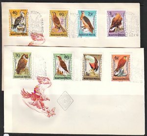 Hungary, Scott cat. C228-C235. Eagles & Owls issue. 2 First day covers. ^