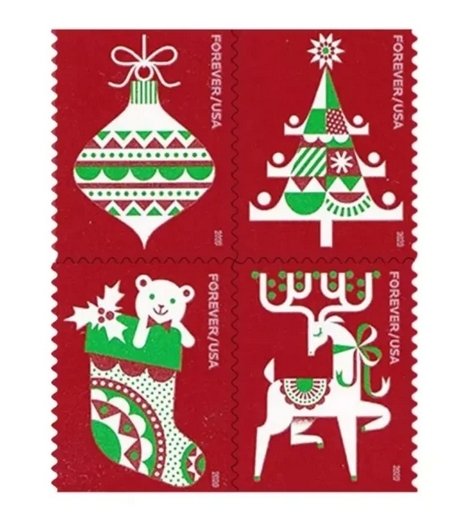 2020 Holiday Delights Christmas  forever stamps   5 Booklets 100pcs