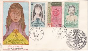 Laos # 74-76, Malaria Eradication, First Day Cover