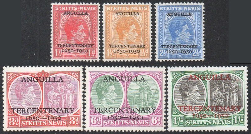 St Kitts-Nevis 1950 Tercentenary of Settlement of Anguilla MH