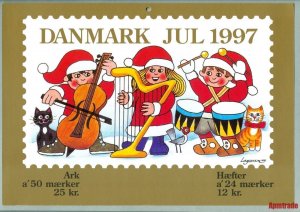 Denmark. Christmas Seal. 1997. 1 Post Office,Display,Advertising Sign.Cats,Music