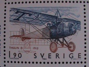 SWEDEN-1984 SC#1516- HISTORY OF AVIATION-MNH S/S WE SHIP TO WORLD WIDE.VF