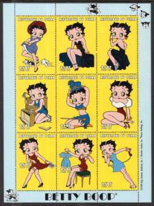 Chad 815 Betty Boop Souvenir Sheet MNH VF