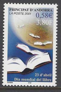 Andorra French 2001 Book Day VF MNH (535)