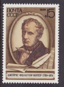Russia-Sc#5801-unused NH set-James Fenimore Cooper-1989-