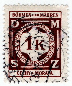 (I.B) Czechoslovakia Revenue : Duty Stamp 1K (Bohemia & Moravia)