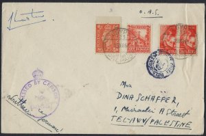 EGYPT PALESTINE SOUTH AFRICA NEW ZEALAND UK 1944 GB MIDDLE EAST FORCES COVER TRI