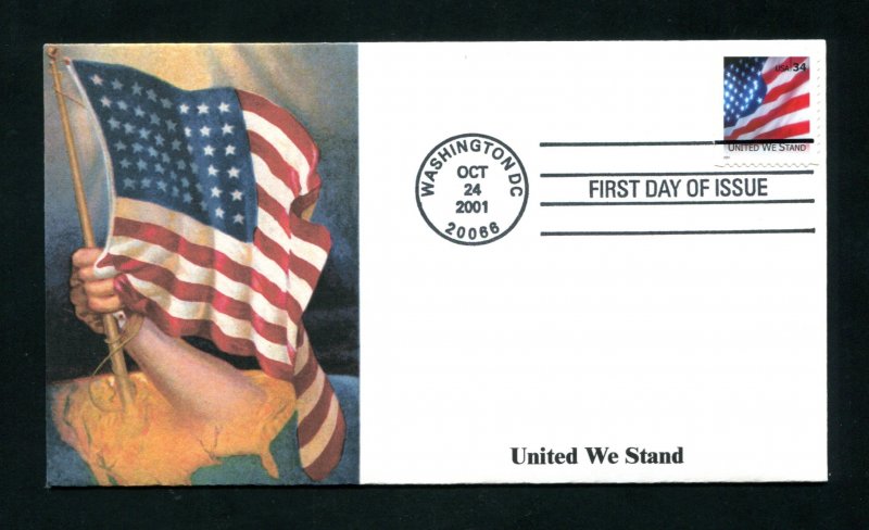 Sc. 3549 2001 United We Stand FDC - S&T Cachets 1 