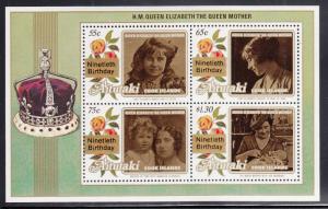 Aitutaki 1978 MNH Scott #446 Souvenir sheet Queen Mother´s 90th Birthday