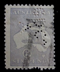 AUSTRALIA - SCOTT# 8 - PERFIN - USED - CAT VAL $30.00